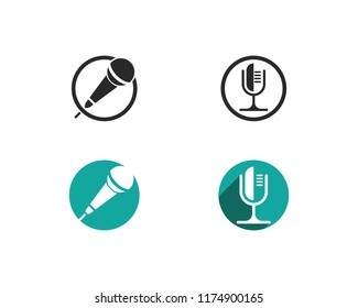 microphone icon vector template
