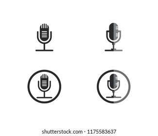 microphone icon vector template