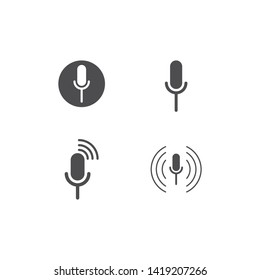 microphone icon vector template flat design