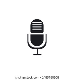 microphone icon vector template flat design