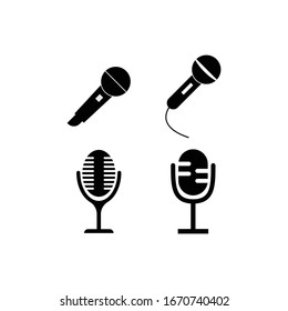 microphone icon vector template flat design