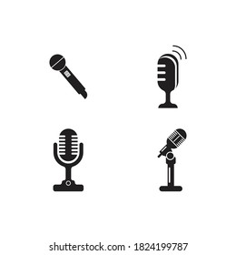microphone icon vector template flat design
