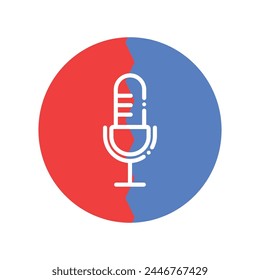 Icono de micrófono Ilustración de Plantilla de Vector Diseño de logotipo