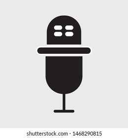 Microphone Icon Vector Trendy Design isolated minimal single flat linear icon for application and info-graphic. - vector