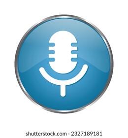 Microphone Icon Vector, Voice On Air Button, Podcast Icon, Broadcast, 3D Realistic Glossy And Shiny Microphone Vector Icon For UI UX Presentation, Voice Chat Symbol, Music Icon