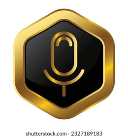 Mikrofon-Vektorgrafik, Voice On Air Button, Podcast-Symbol, Broadcast, 3D-Realistisches Glossy und glänzendes Mikrofon-Vektorsymbol für die UI UX-Präsentation, Voice-Chat-Symbol, Musiksymbol