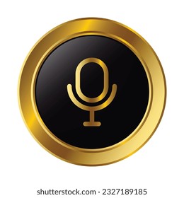 Microphone Icon Vector, Voice On Air Button, Podcast Icon, Broadcast, 3D Realistic Glossy And Shiny Microphone Vector Icon For UI UX Presentation, Voice Chat Symbol, Music Icon