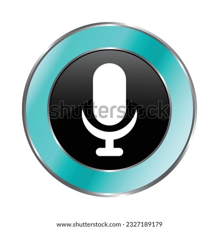 Microphone Icon Vector, Voice On Air Button, Podcast Icon, Broadcast, 3D Realistic Glossy And Shiny Microphone Vector Icon For UI UX Presentation, Voice Chat Symbol, Music Icon