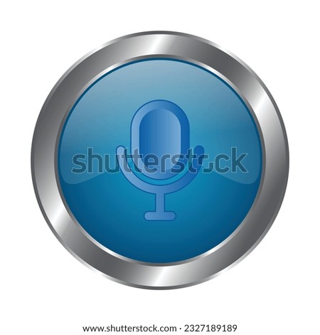 Microphone Icon Vector, Voice On Air Button, Podcast Icon, Broadcast, 3D Realistic Glossy And Shiny Microphone Vector Icon For UI UX Presentation, Voice Chat Symbol, Music Icon