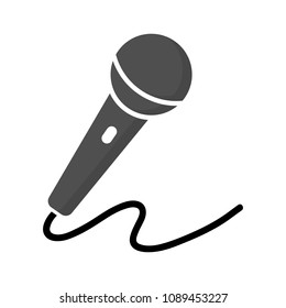 Microphone icon vector, Voice recorder, Interview, karaoke, audio jack sign Isolated on white background. Trendy Flat style for graphic design, logo, Web site, social media, UI, mobile app, EPS10