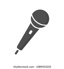 Microphone icon vector, Voice recorder, Interview, karaoke, audio jack sign Isolated on white background. Trendy Flat style for graphic design, logo, Web site, social media, UI, mobile app, EPS10
