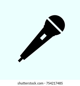 Microphone icon vector, Voice recorder, Interview, karaoke, audio jack sign sign Isolated on light blue background. logo, Web site, social media, UI, mobile app, EPS10