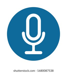 Vektorillustration von Mikrofonsymbolen. Symbol für die Stimme.  Mikrofon für Sprachaufnahmen. flaches Design-Symbol.
