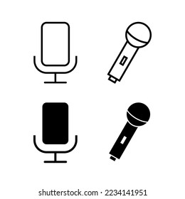 Microphone icon vector for web and mobile app. karaoke sign and symbol