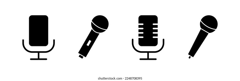 Microphone icon vector for web and mobile app. karaoke sign and symbol