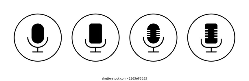 Vector de iconos de micrófono para aplicaciones web y móviles. símbolo de karaoke