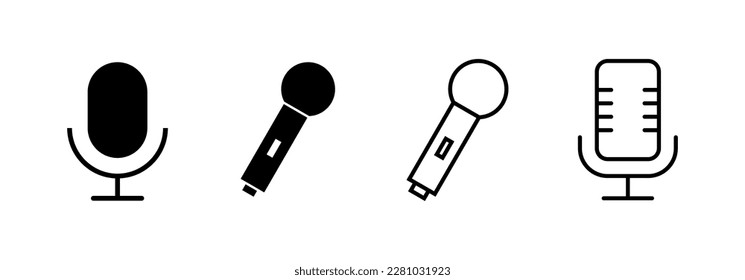 Microphone icon vector for web and mobile app. karaoke sign and symbol