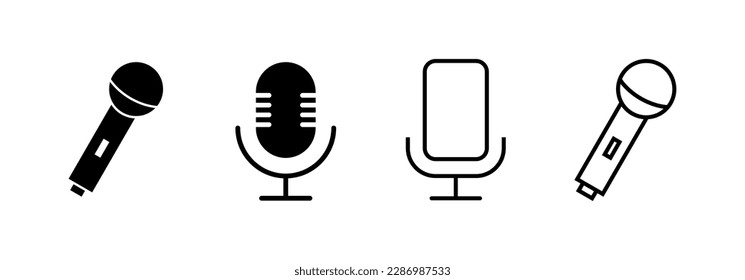 Microphone icon vector for web and mobile app. karaoke sign and symbol