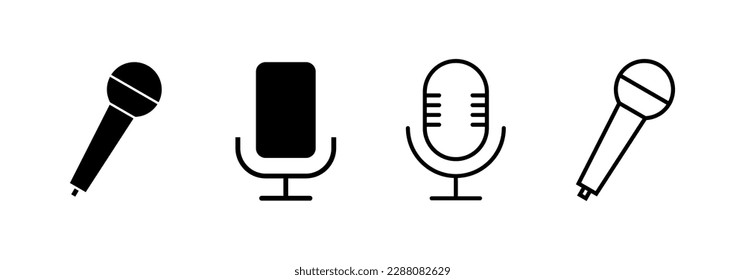 Microphone icon vector for web and mobile app. karaoke sign and symbol