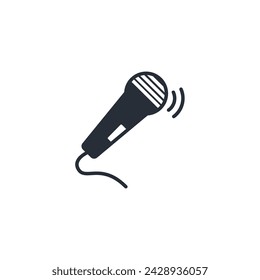 Mikrofonsymbol. vektorbearbeitbarer Strich. Lineares Stilzeichen zur Verwendung im Webdesign, logo.Symboldarstellung.