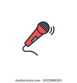 Microphone icon. vector.Editable stroke.linear style sign for use web design,logo.Symbol illustration.