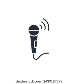 Microphone icon. vector.Editable stroke.linear style sign for use web design,logo.Symbol illustration.