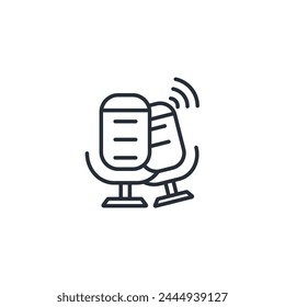 Mikrofonsymbol. Vektorgrafik.Editierbarer Strich.Lineares Stilzeichen zur Verwendung Webdesign,Logo.Symboldarstellung.