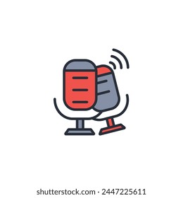 microphone icon. vector.Editable stroke.linear style sign for use web design,logo.Symbol illustration.