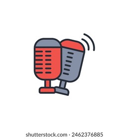 microphone icon. vector.Editable stroke.linear style sign for use web design,logo.Symbol illustration.