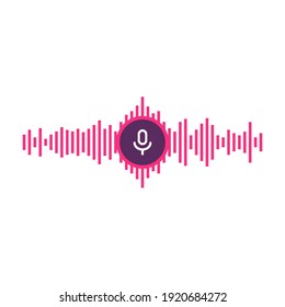 Microphone icon. Voice Recognition AI personal assistant modern technology visual concept.