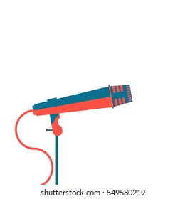 Microphone Icon, Voice Recorder, Interview, Karaoke, Audio Jack Sign. Vector, Illustration