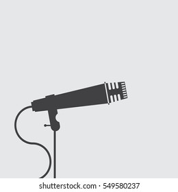 Microphone Icon, Voice Recorder, Interview, Karaoke, Audio Jack Sign. Vector, Illustration