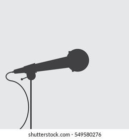 Microphone Icon, Voice Recorder, Interview, Karaoke, Audio Jack Sign. Vector, Illustration