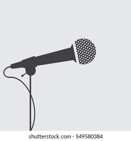 Microphone Icon, Voice Recorder, Interview, Karaoke, Audio Jack Sign. Vector, Illustration