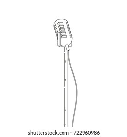 Microphone Icon, Voice Recorder, Interview, Karaoke, Audio Jack Sign. Vector, Illustration