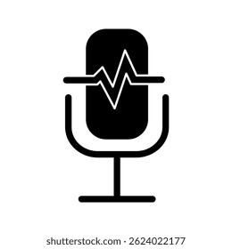 microphone icon , voice icon symbol, record web icon vector illustration on white background