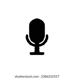 Microphone icon. Voicemail Button Simple style music day festival poster background symbol. Music brand logo design element. Microphone t-shirt printing. Vector for sticker.