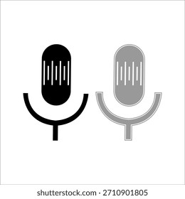 Icono del micrófono, ícono del Diseño web. Icono de Vector de sonido, Grabar. Micrófono - Símbolo de estudio de grabación.