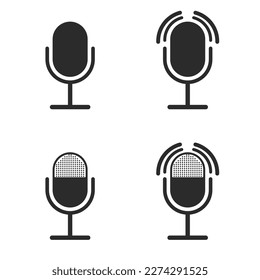 Microphone icon, microphone web design icon. Voice icon, recording. The microphone is the symbol of the recording studio. retro microphone icon