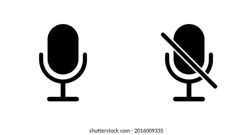 microphone icon. web icons or signs. web and mobile icons. recording, song, radio sound symbol. There is sound, there is no sound. isolated on background.