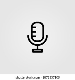 Icono de micrófono para diseño de aplicaciones web y móviles, karaoke o concepto de música.