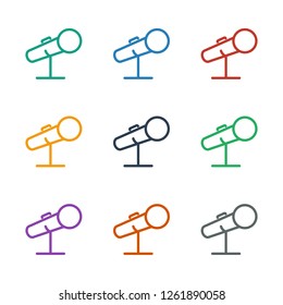 microphone icon white background. Editable outline microphone icon from party. Trendy microphone icon for web and mobile.