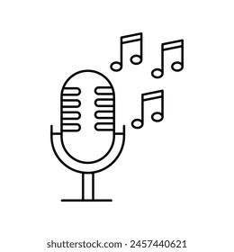 icono de micrófono con fondo blanco Vector ilustración de stock