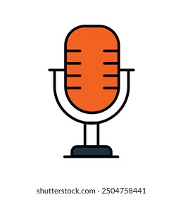 microphone icon with white background vector stock illustration