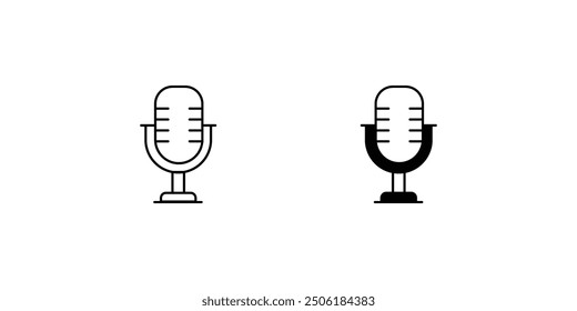 Icono de micrófono con fondo blanco Vector Ilustración de stock