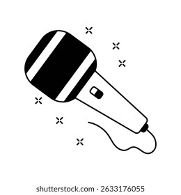 ícone de microfone com fundo branco vetor ilustração stock