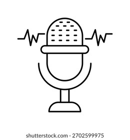 Icono de micrófono con fondo blanco Vector Ilustración de stock