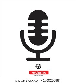 Microphone icon.Flat design style vector illustration for graphic and web design.