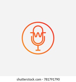 Microphone icon.gradient illustration isolated vector sign symbol