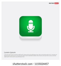 Microphone iconGreen Web Button - Free vector icon